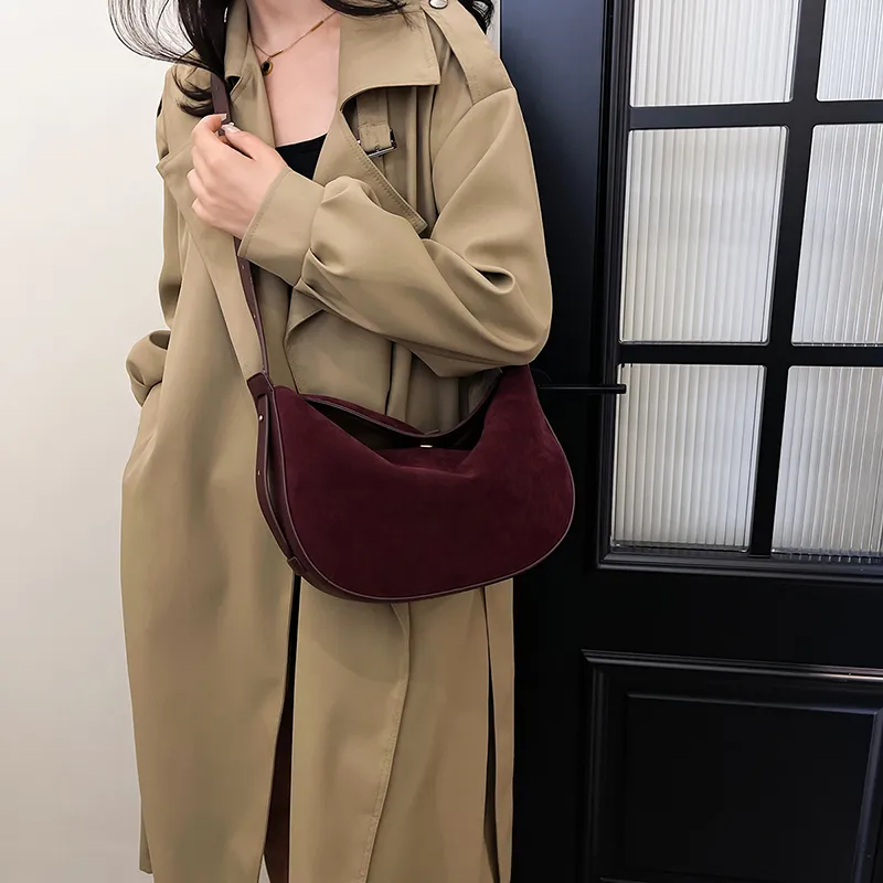 Bansusu PU Crossbody Bag, Shoulder Bag Women's Mocha/Milk Coffee/Ancora Red-10