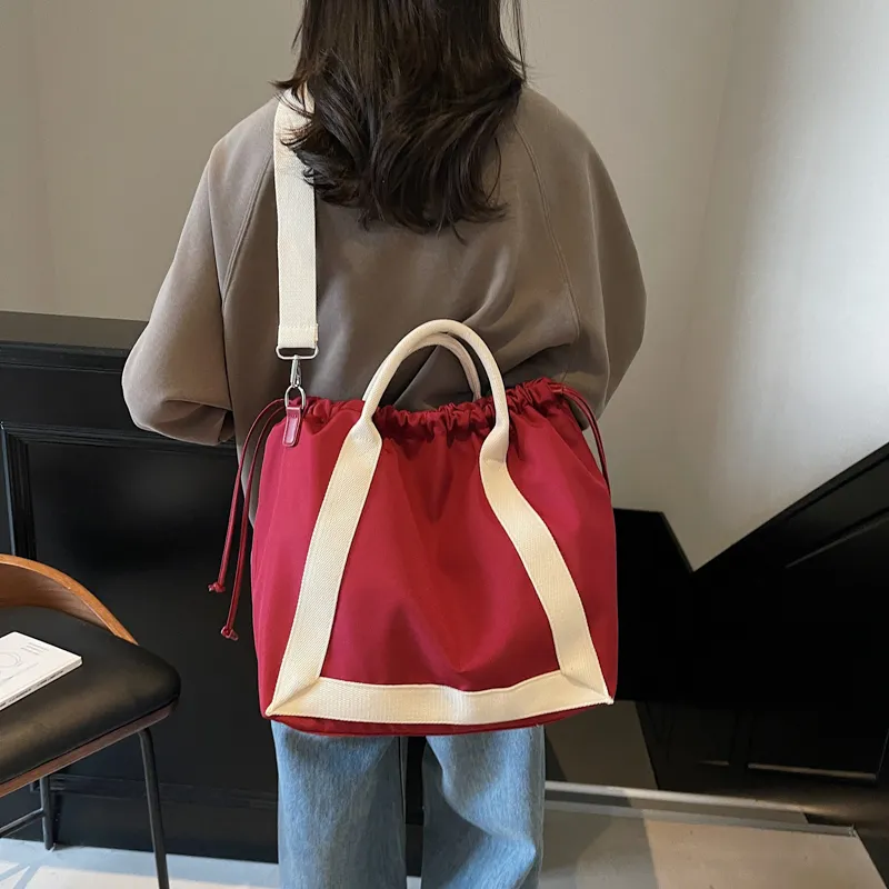 BRINCH Nylon Shoulder Bag Crossbody Bag Handbag Regular Women's Pink/Burgundy/Coffee/Black-5