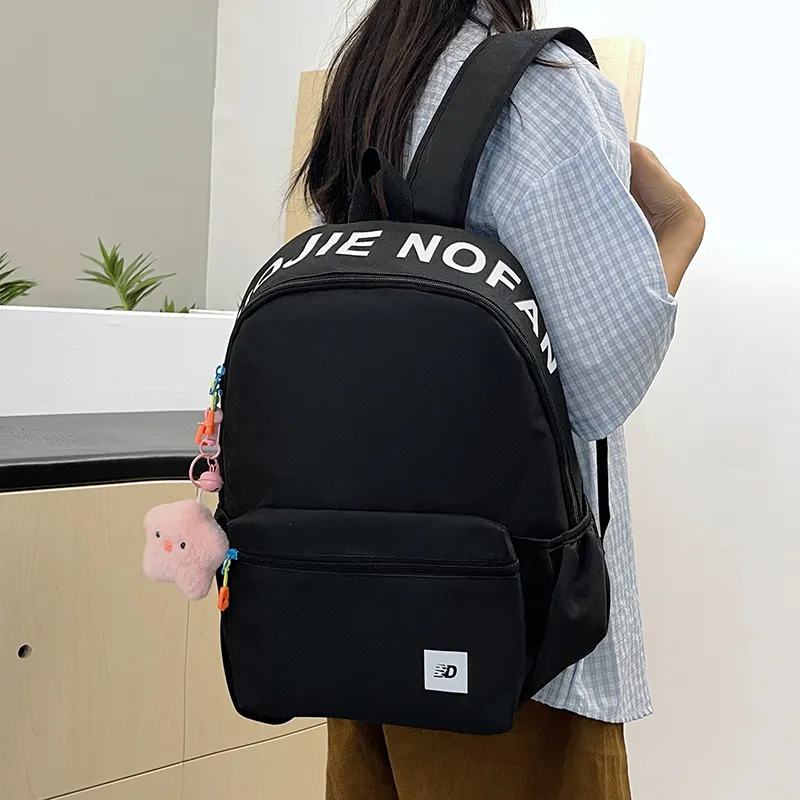 Bansusu Nylon Backpack Unisex Olive Deep Green/Light Fruit Green/Pink & Light Blue/Black-23