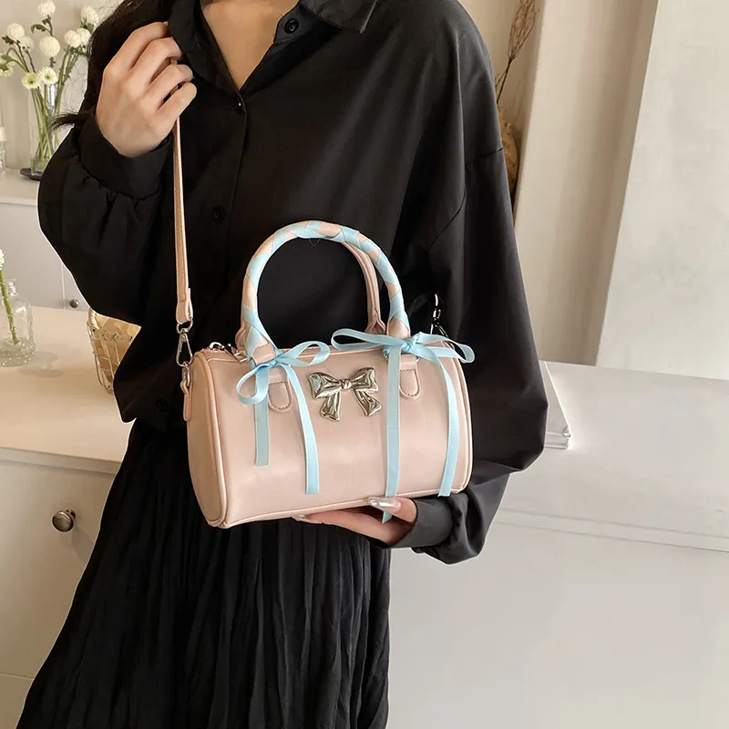 Bansusu PU Crossbody One Shoulder Handbags Women's Pink/Blue/White/Black-3