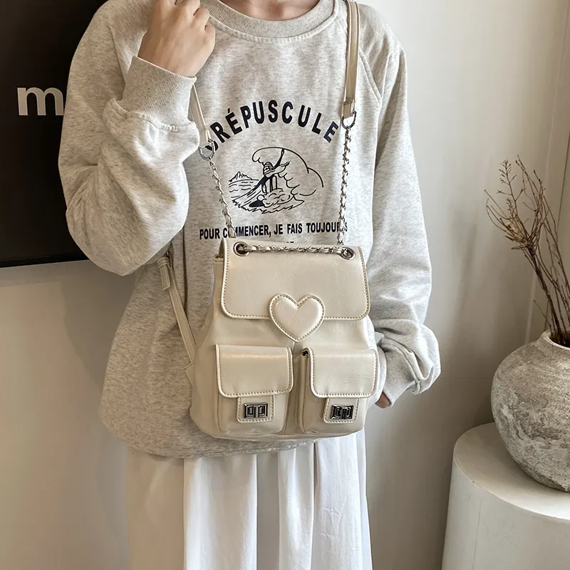 Bansusu PU Backpack Regular Women's Pearl Silver/Pearl White/Black-6