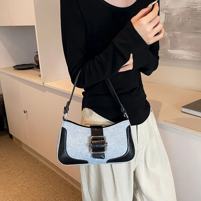 Bansusu PU Shoulder Bag Women's Denim Silver/Denim Brown/Denim Black-13