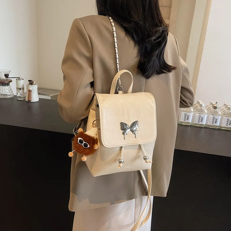 Yi Brigade PU Backpack Regular Women's Black/White/Coffee/Brown-16