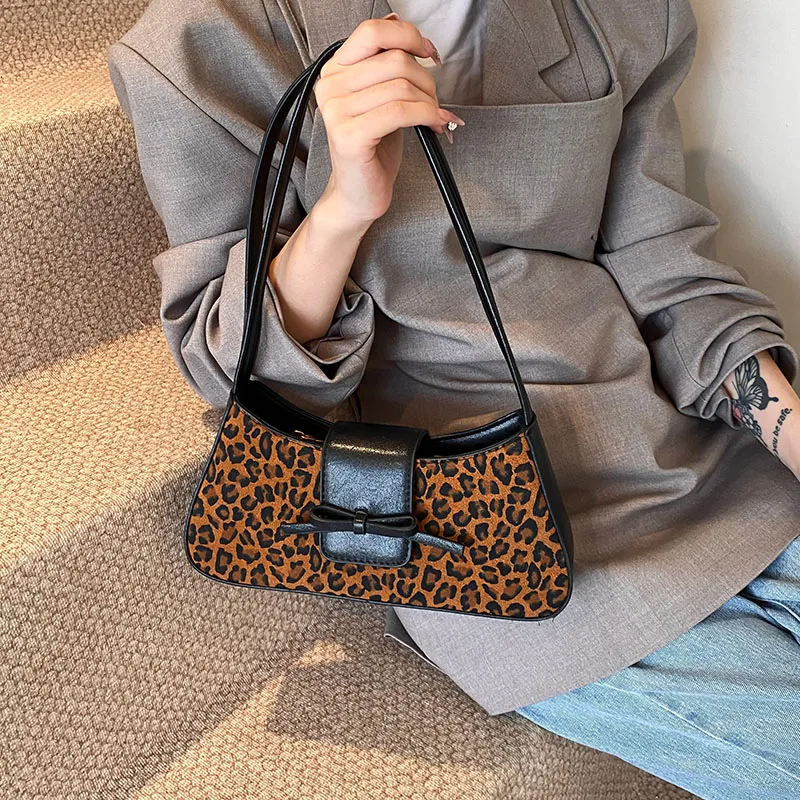 Bansusu PU & Matte Shoulder Bag Women's Black Leopard Print/Brown Leopard Print-3