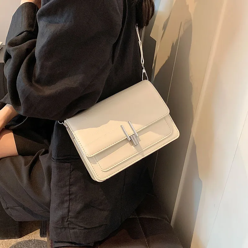 BRINCH PU Small Square Bag Shoulder Bag Women's Silver/White/Black-7