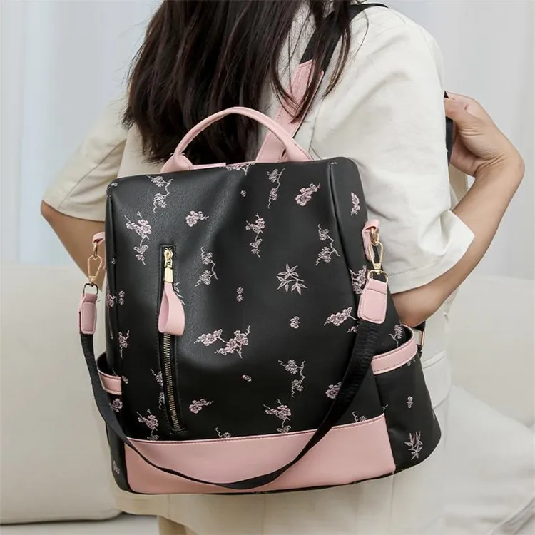 BRINCH PU Backpack Regular Women's Multicolor-1