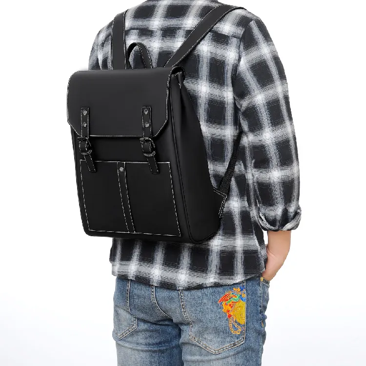 BRINCH Backpacks Black+Shopping Bag-2