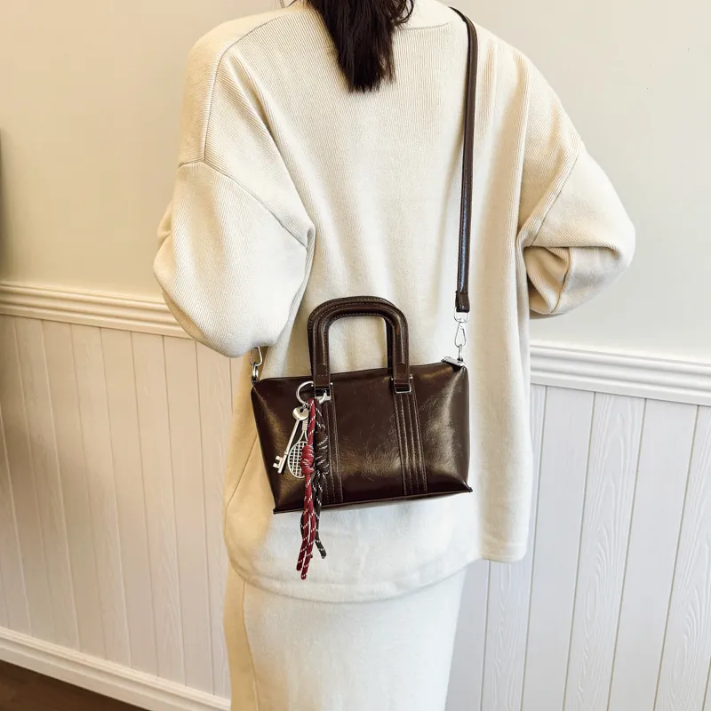 Yi Brigade PU Shoulder Bag Regular Women's Black/Burgundy/Brown/Coffee-13