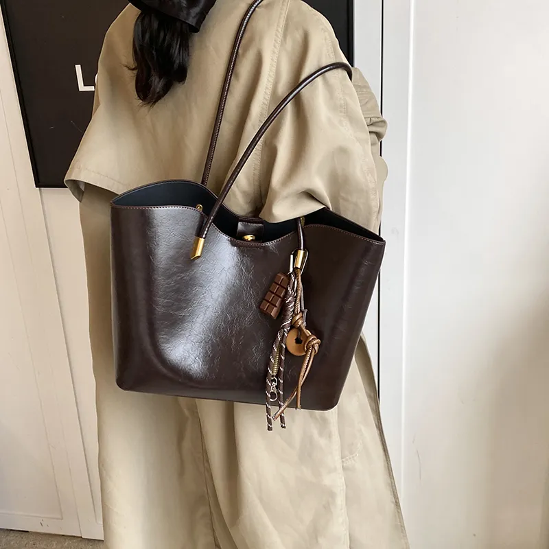 Bansusu PU Tote Bag Shopping Bag Shoulder Bags Women's Black/Red/Brown/Coffee-10