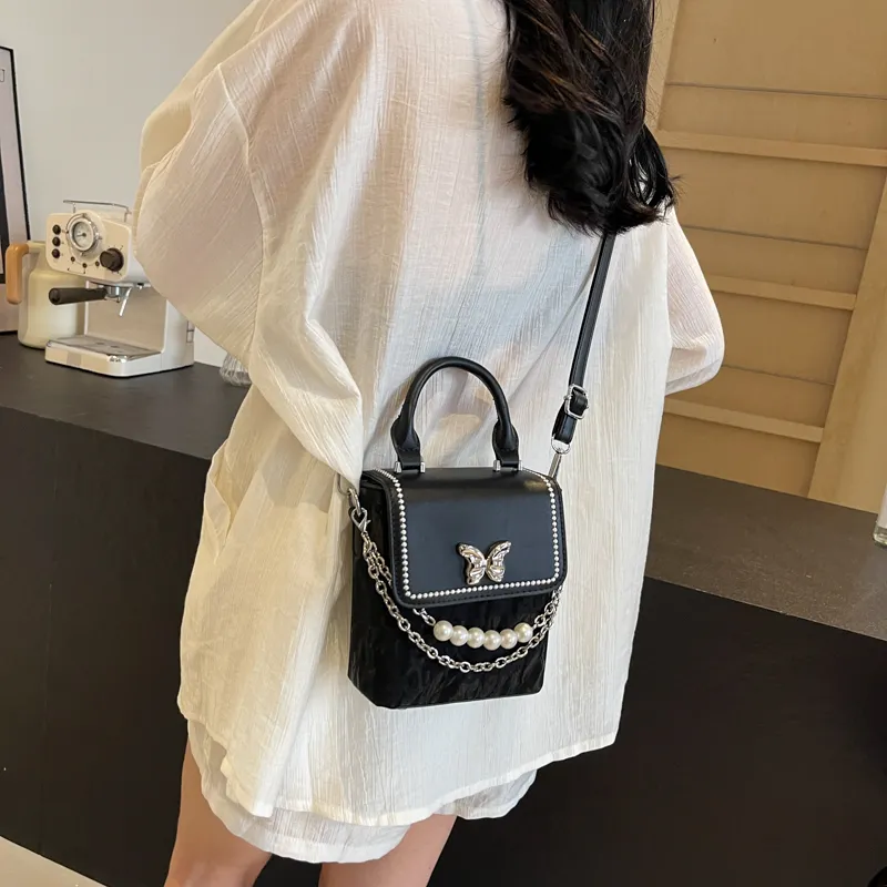 Bansusu Pu Small Square Bag, Shoulder Bag, Crossbody Bag, Handbag Regular Women's Ecru/Silver/Blue/Black/Pink-24