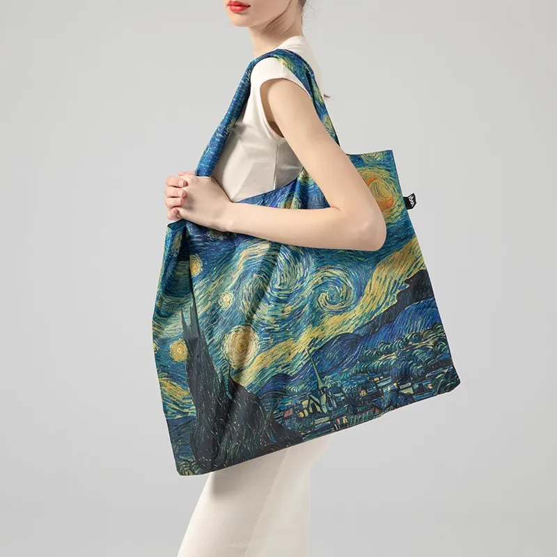 Loqi Recyclable Polyester Tote Bag Shopping Bag Shoulder Bag Handbag Women's Multicolor-1