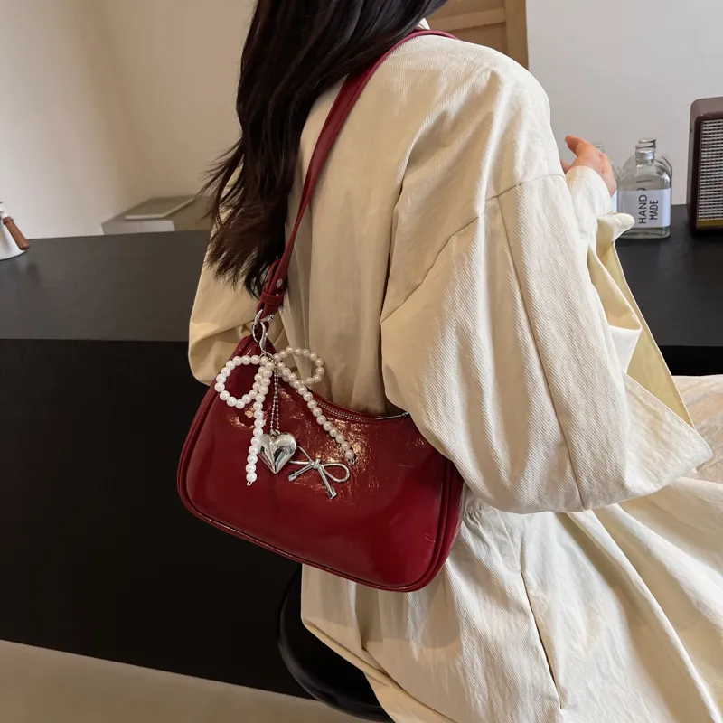 Bansusu PU Shoulder Bag Regular Women's Ecru/Silver/Black/Burgundy/Brown-12