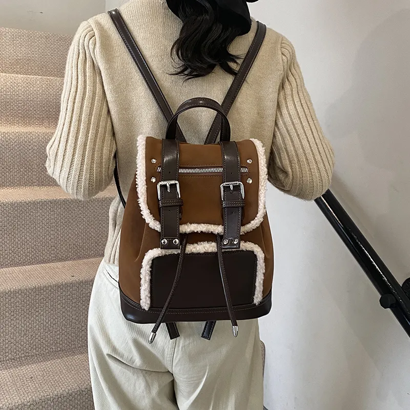 Bansusu PU & Matte Backpack Regular Women's Coffee/Brown-8