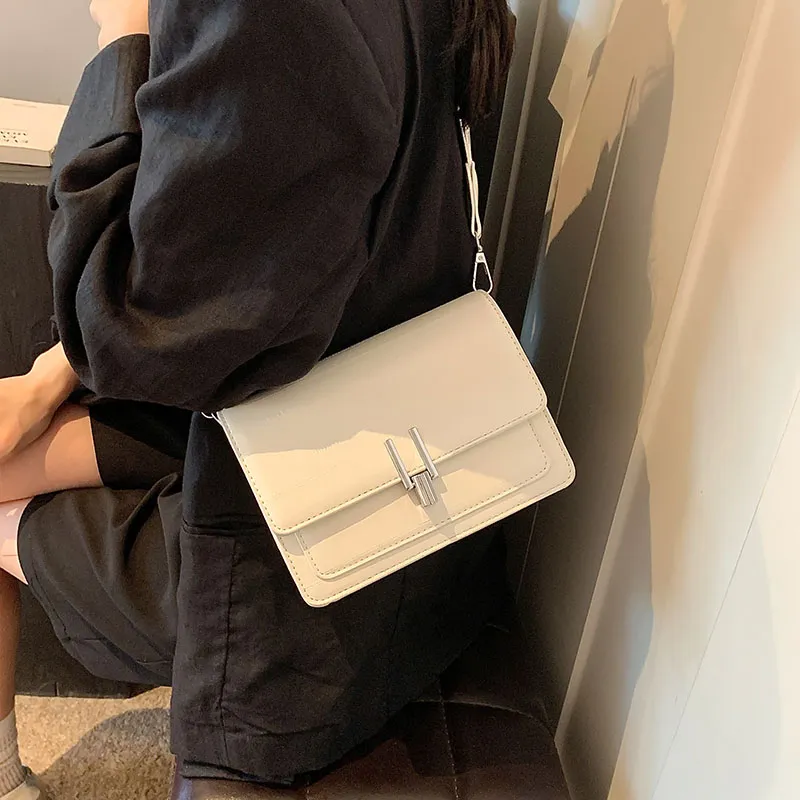 BRINCH PU Small Square Bag Shoulder Bag Women's Silver/White/Black-5