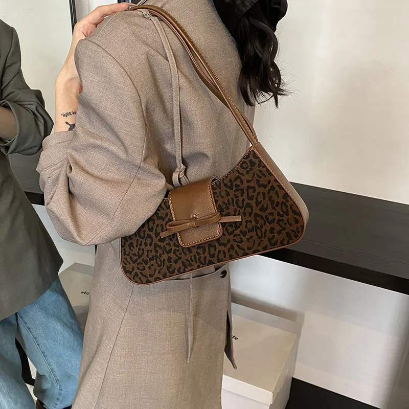 Bansusu PU & Matte Shoulder Bag Women's Black Leopard Print/Brown Leopard Print-8