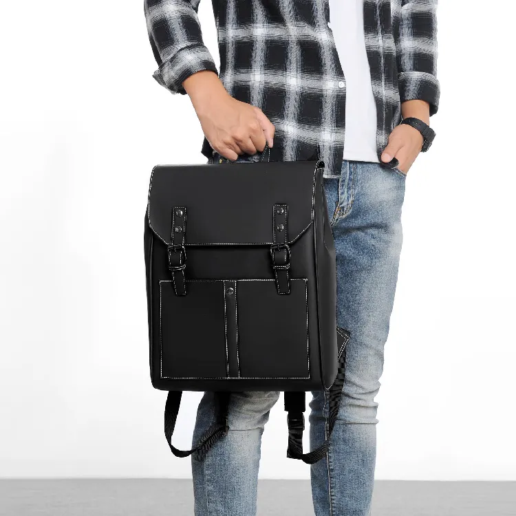 BRINCH Backpacks Black+Shopping Bag-1