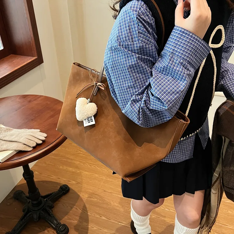 Bansusu PU Shoulder Bag Regular Women's Blue/Dark Tea-30