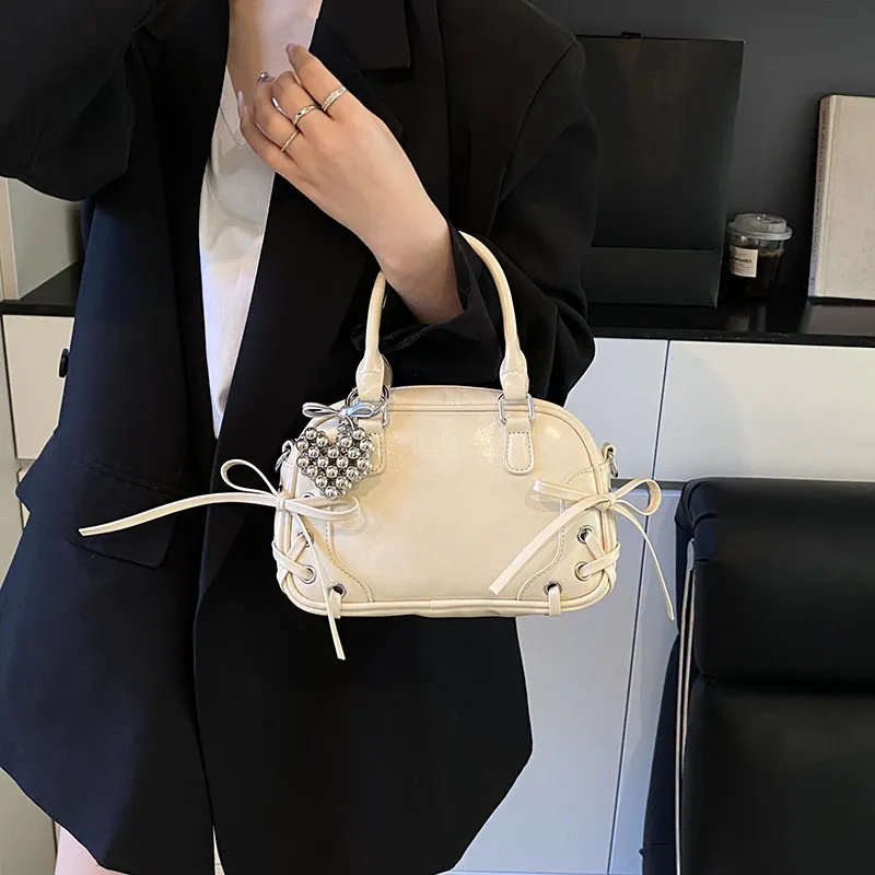 BRINCH PU Handbag Regular Women's Ecru/Gray/Pink/Black-2
