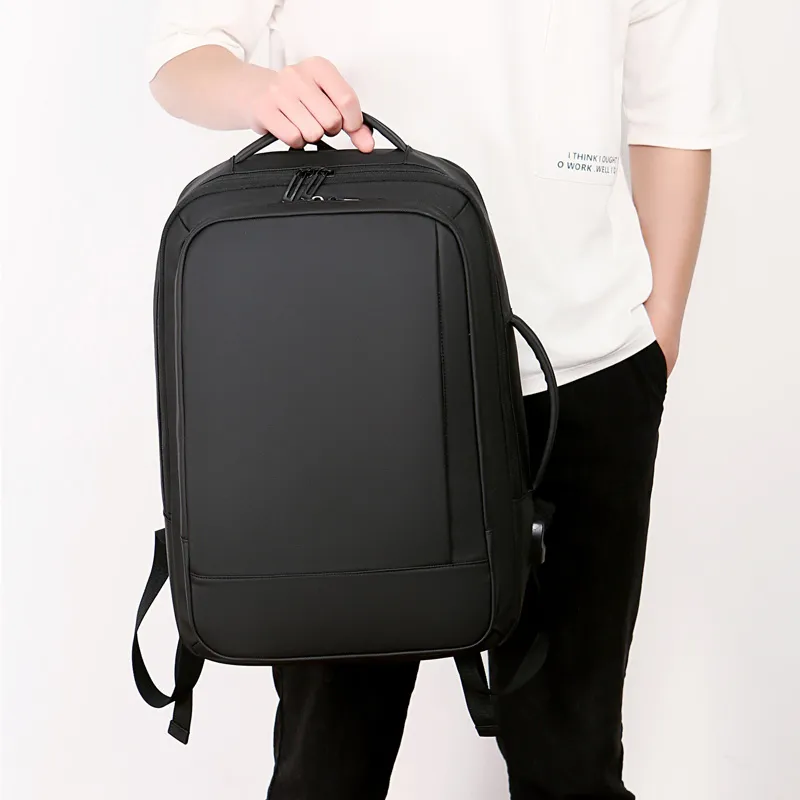BRINCH Water Resistant Membrana Dermalis Backpack Men's Black Gray-3