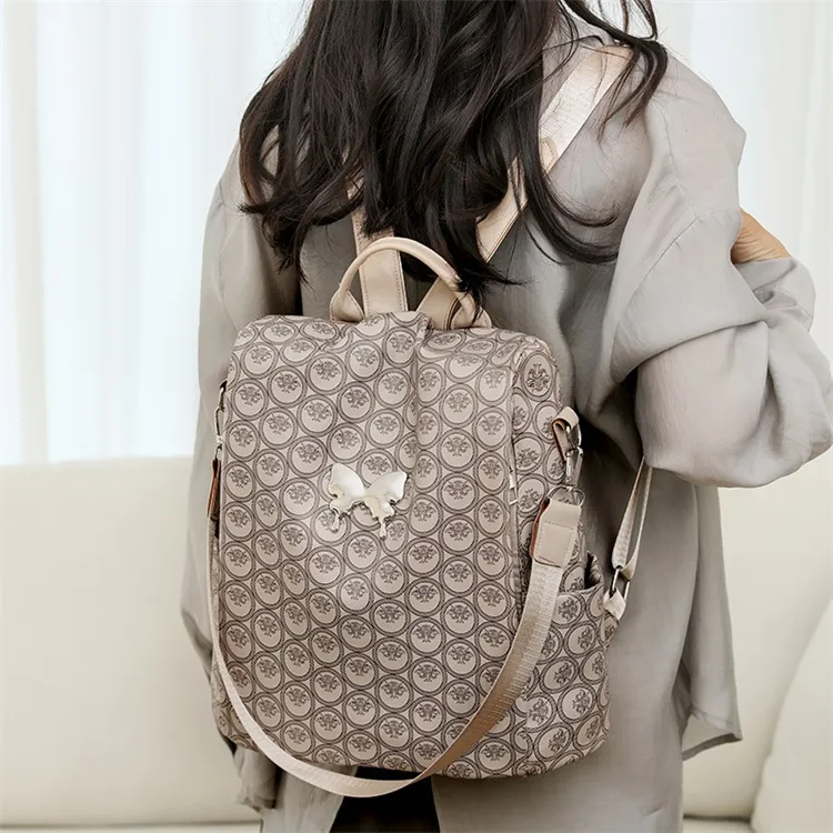 BRINCH PU Portable One Shoulder Backpack Regular Women's Brown/Beige/Gray/Ecru-4