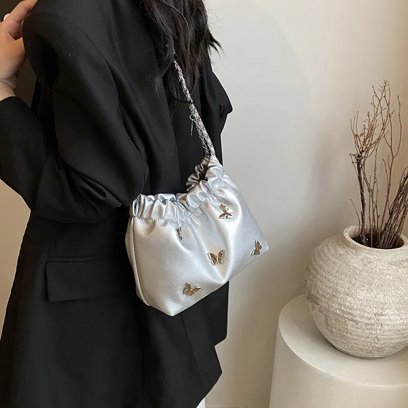 BRINCH PU Shoulder Bag Women's Silver/White/Black/Pink-1
