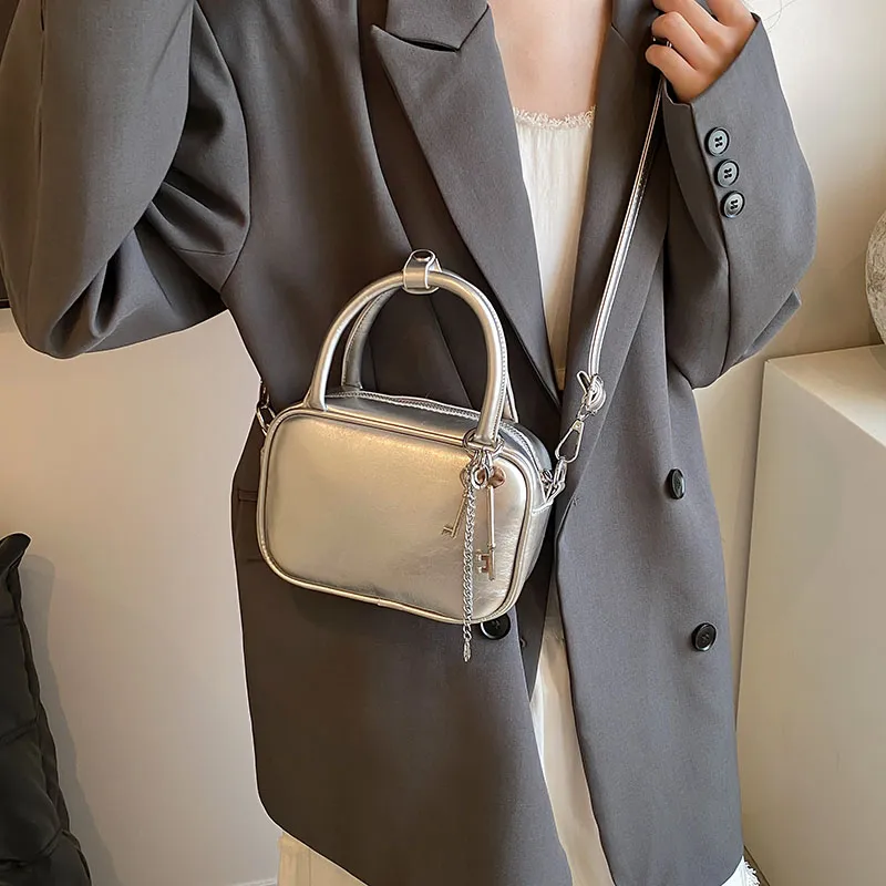 Bansusu PU Handbag, Shoulder Bag, Crossbody Bag Regular Women's Pearl White/Silver/Black/Red-6