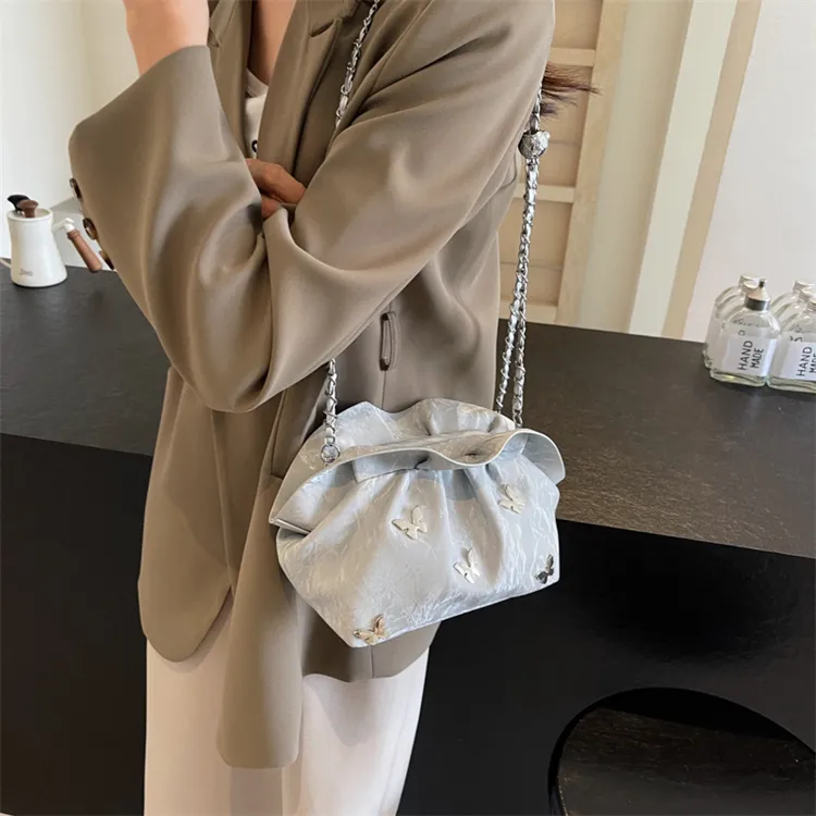 BRINCH PU One Shoulder Crossbody Shoulder Bag Women's Black/Ecru/Silver/Blue-8