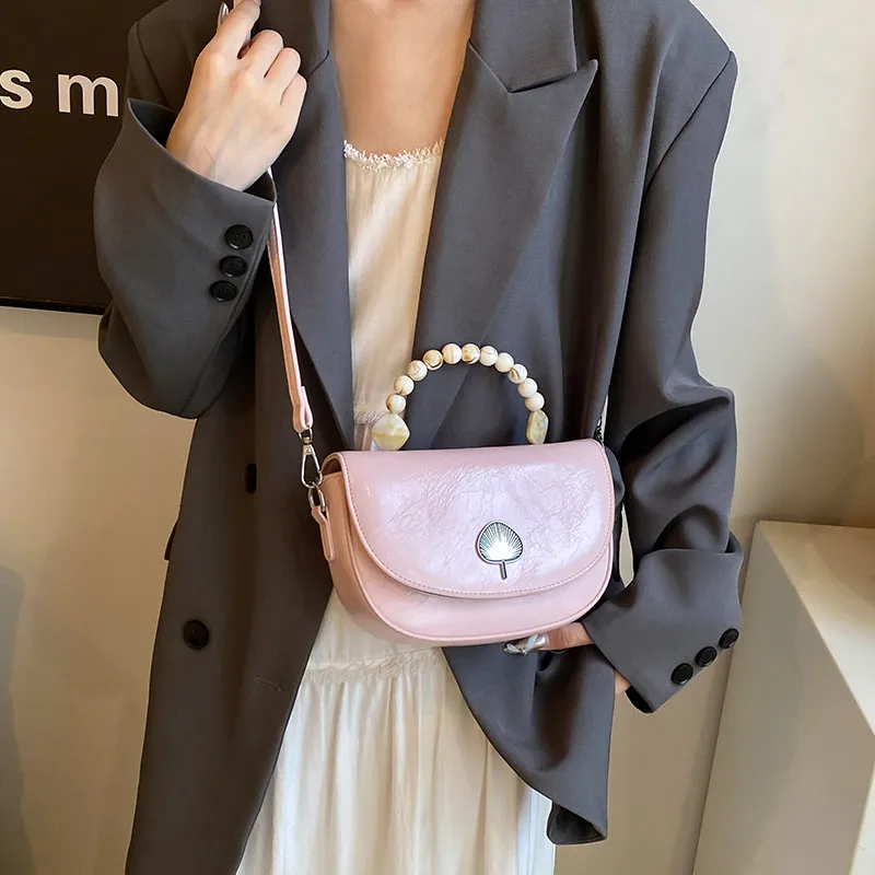 Bansusu PU Shoulder Bag Women's Black/White/Pink/Brown/Silver-4