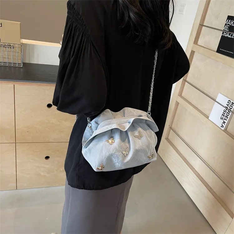 BRINCH PU One Shoulder Crossbody Shoulder Bag Women's Black/Ecru/Silver/Blue-10