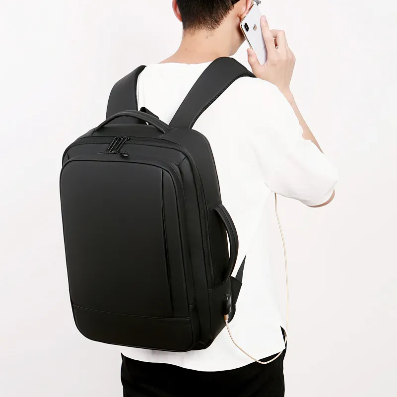 BRINCH Water Resistant Membrana Dermalis Backpack Men's Black Gray-2