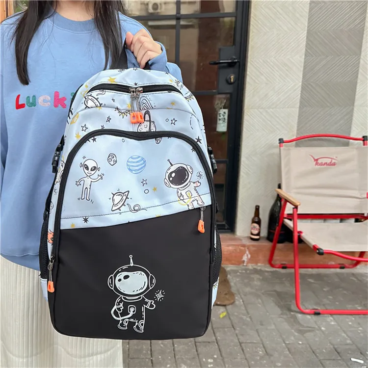 BRINCH Nylon Fabric Backpack Unisex-4