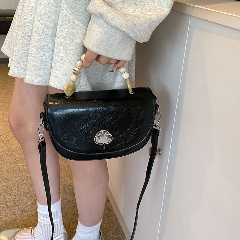 Bansusu PU Shoulder Bag Women's Black/White/Pink/Brown/Silver-12