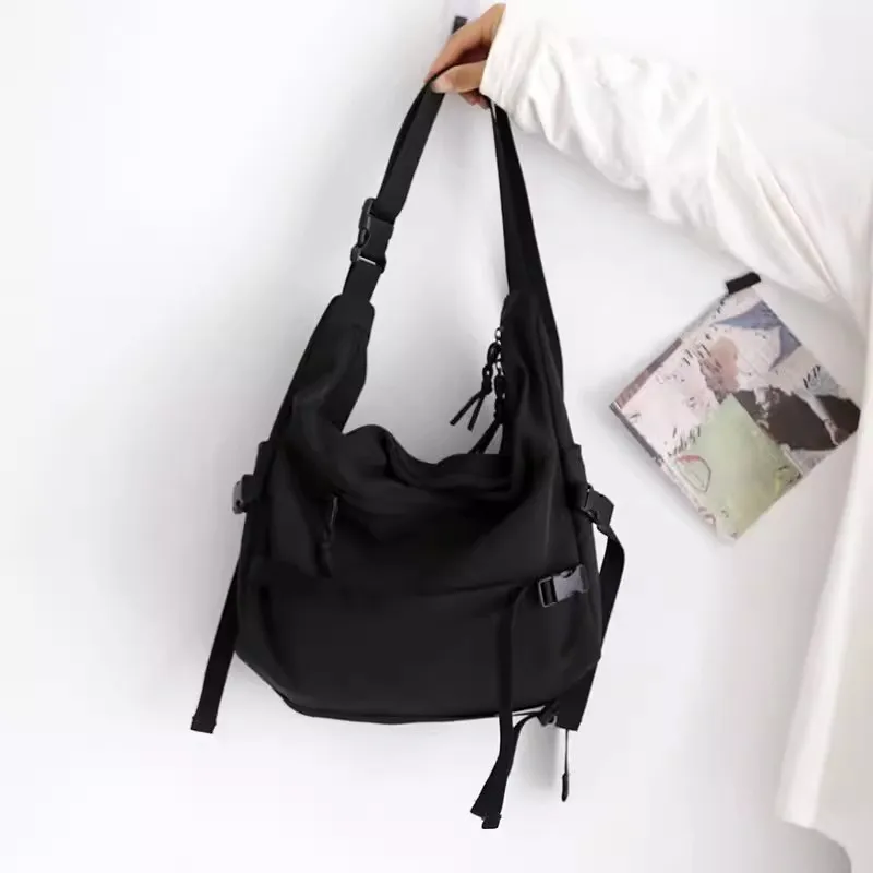 BRINCH Nylon Travel Bag Small Size Unisex Black/Jasper-4