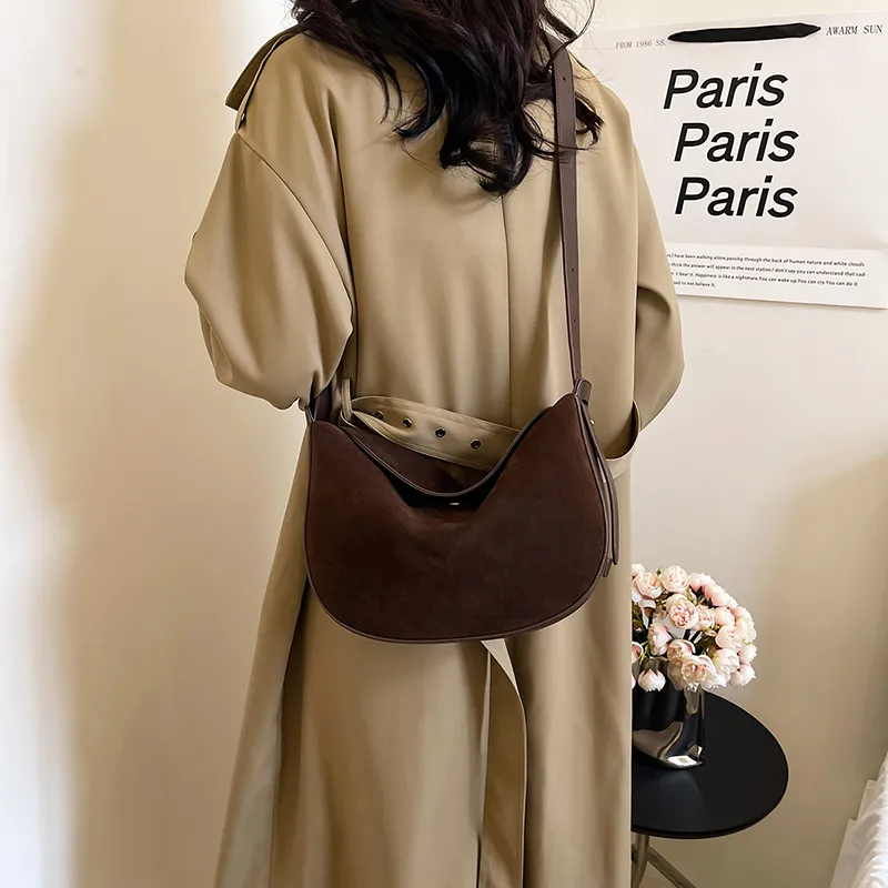 Bansusu PU Crossbody Bag, Shoulder Bag Women's Mocha/Milk Coffee/Ancora Red-3