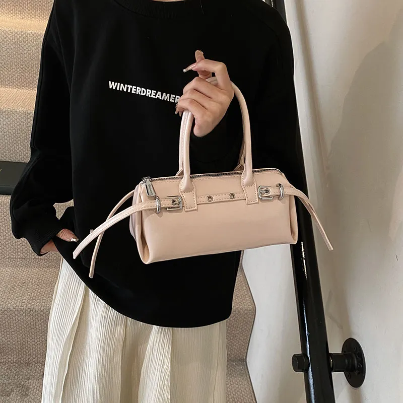 BRINCH PU One Shoulder Handbags Regular Women's Black Khaki/Pink/Ecru-7