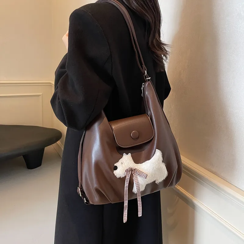 Bansusu PU Backpack Shoulder Bag Women's Black Xigang/Brown Xigang/Ecru Donut-6