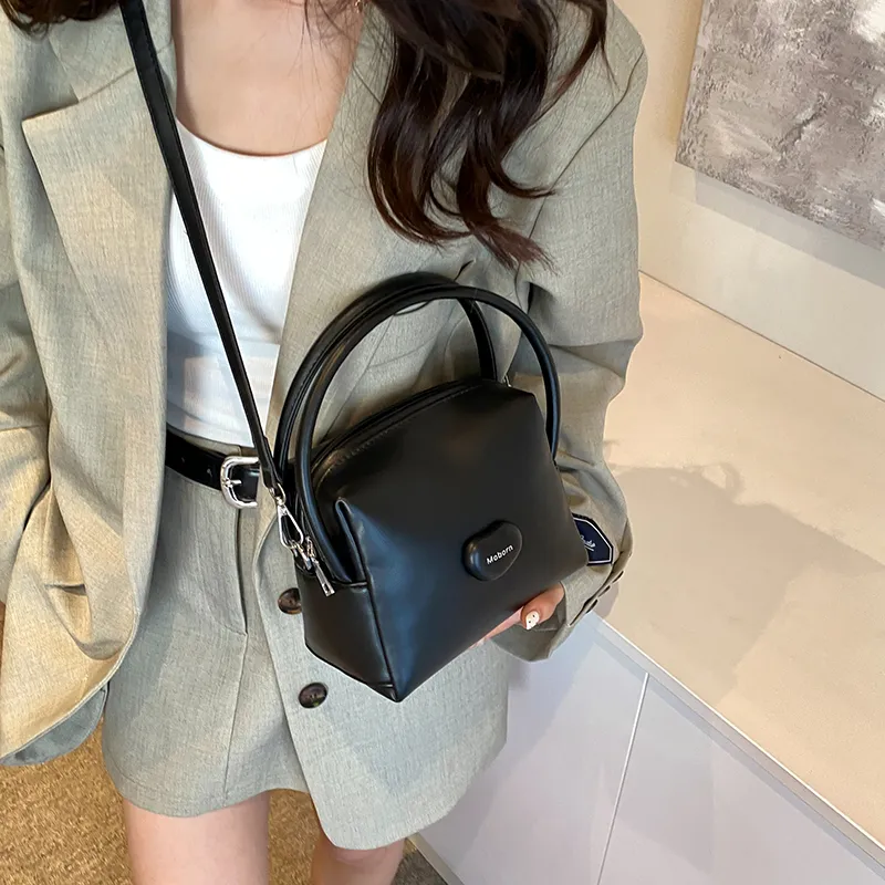 BRINCH PU Bucket Bag, Shoulder Bag, Handbag Women's Black/Red/Silver-3