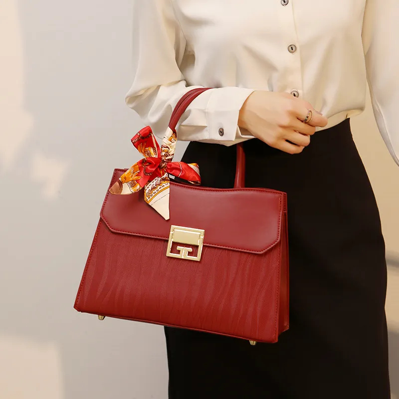 BRINCH Leather Shoulder Bag, Crossbody Bag, Handbag Women's Red/Blue-3