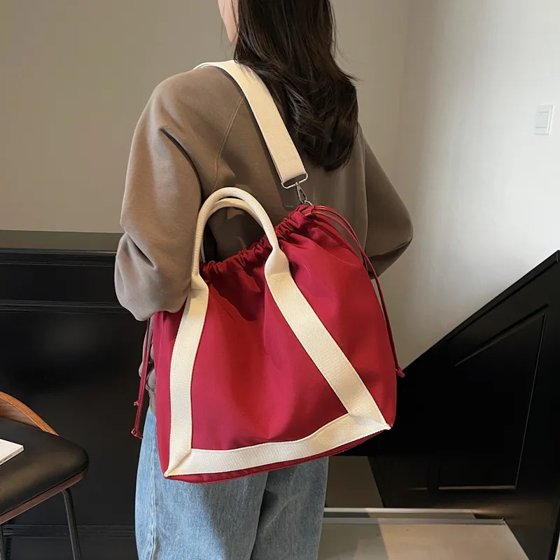 BRINCH Nylon Shoulder Bag Crossbody Bag Handbag Regular Women's Pink/Burgundy/Coffee/Black-6