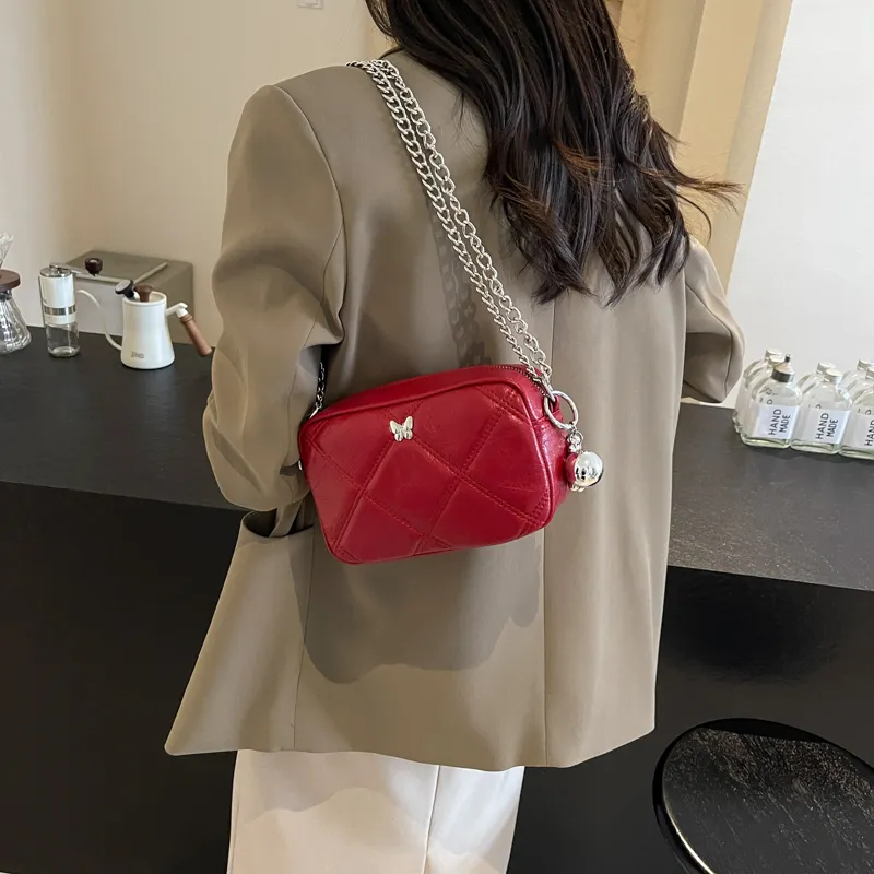 Bansusu PU Shoulder Bag Regular Women's Silver/Red/Black-10