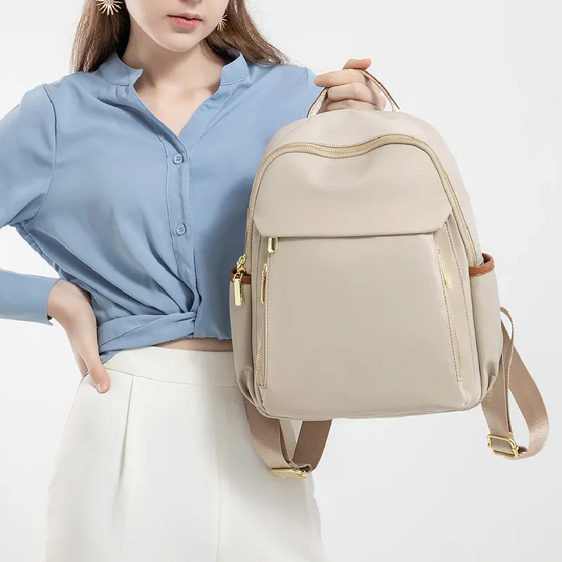 BRINCH Oxford Backpack Regular Women's Apricot & Brown/Apricot Gray/Dark Gray/Versatile Black-2