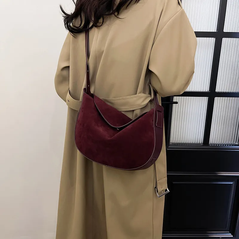 Bansusu PU Crossbody Bag, Shoulder Bag Women's Mocha/Milk Coffee/Ancora Red-11