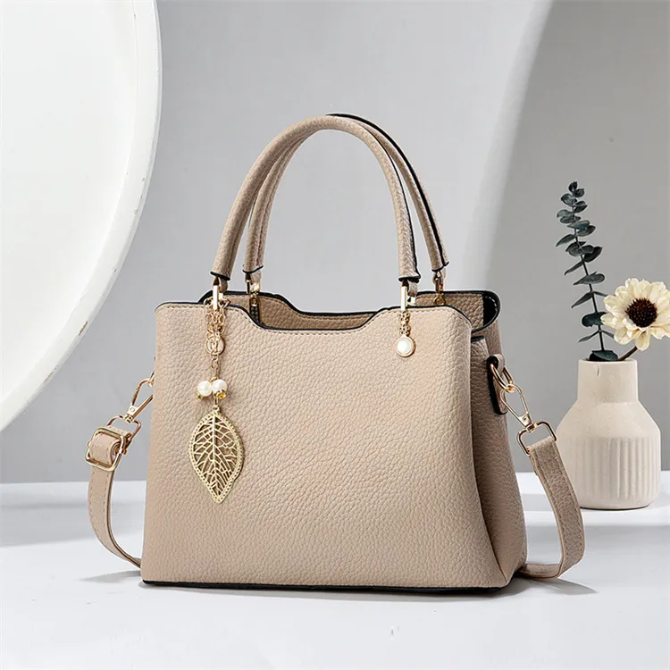 BRINCH PU Shoulder Bag Regular Women's Black/Gray/Ecru/Khaki/Burgundy/Pink-9