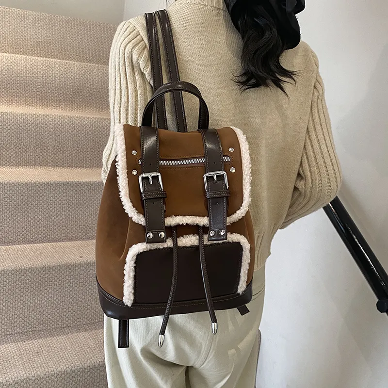 Bansusu PU & Matte Backpack Regular Women's Coffee/Brown-9