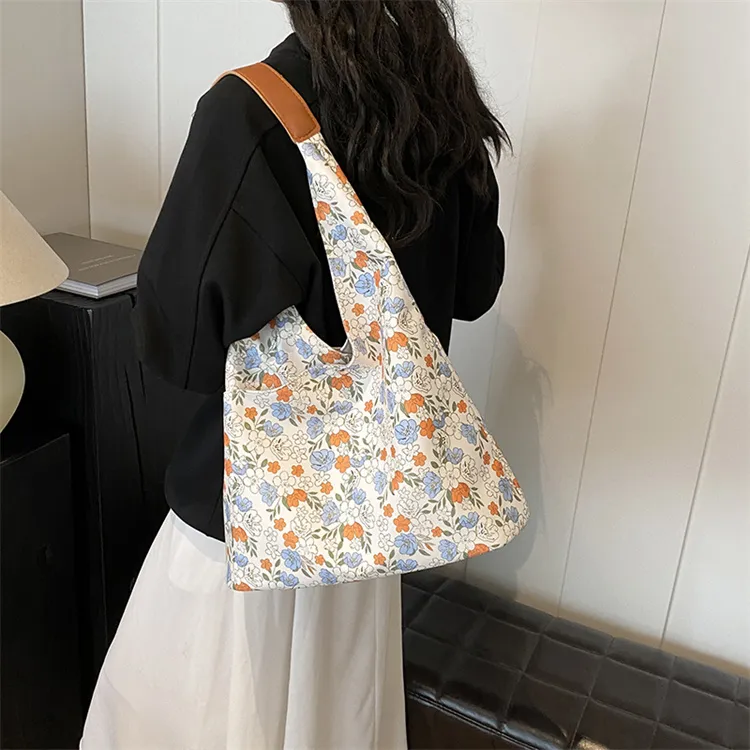 BRINCH PU Shoulder Bag Women's Floral Red/Butterfly White-2