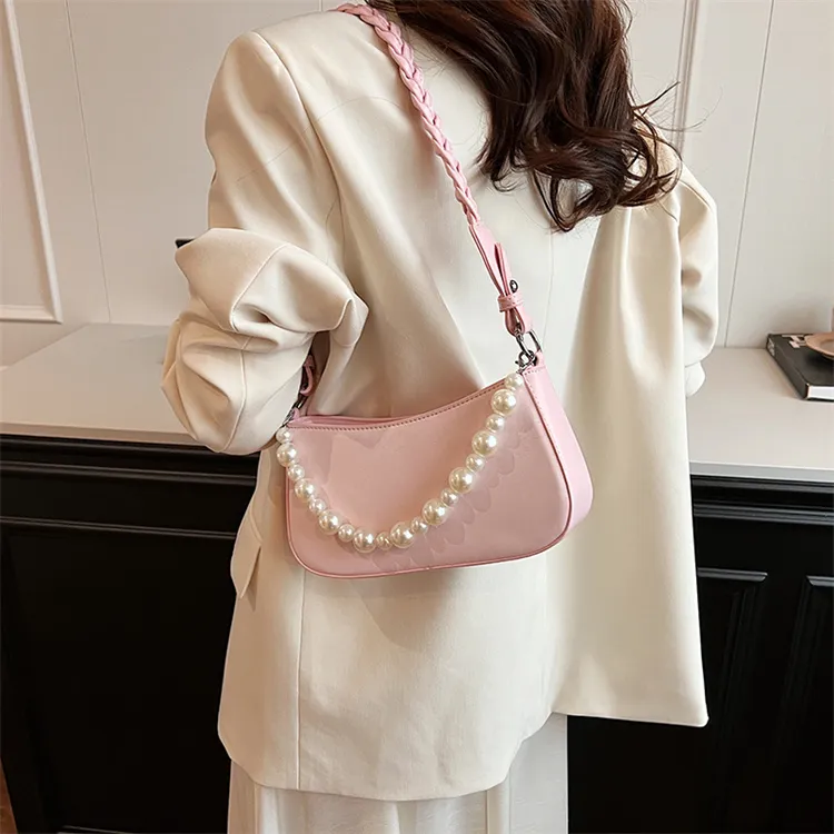 BRINCH PU Crossbody Bag, Shoulder Bag Women's White/Silver/Black/Pink-10