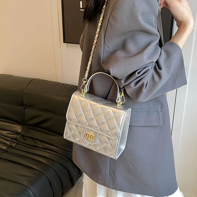 Bansusu PU Shoulder Bag, Crossbody Bag, Handbag Women's Silver/White/Red/Black-2