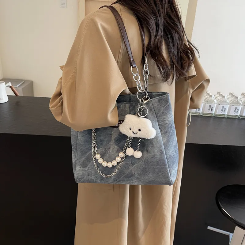 Bansusu PU Shoulder Bag Regular Women's Blue/Dark Tea-11