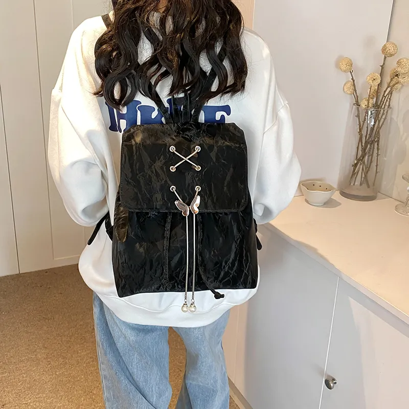 Bansusu PU Backpack Women's White/Silver/Green/Black-14