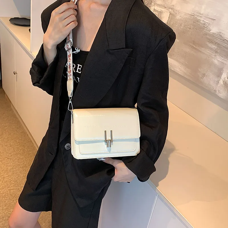 BRINCH PU Small Square Bag Shoulder Bag Women's Silver/White/Black-6